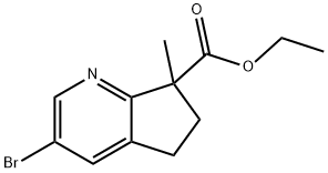 5H-Cyclopenta[b]pyridine-7-carboxylic acid, 3-bromo-6,7-dihydro-7-methyl-, ethyl ester Structure