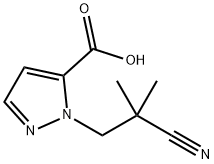 1H-Pyrazole-5-carboxylic acid, 1-(2-cyano-2-methylpropyl)- Structure