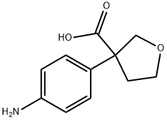 3-Furancarboxylic acid, 3-(4-aminophenyl)tetrahydro- Structure