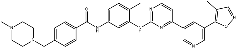 Benzamide, N-[4-methyl-3-[[4-[5-(4-methyl-5-isoxazolyl)-3-pyridinyl]-2-pyrimidinyl]amino]phenyl]-4-[(4-methyl-1-piperazinyl)methyl]- Structure