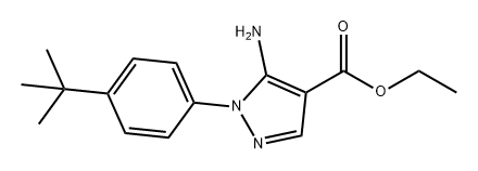 1H-Pyrazole-4-carboxylic acid, 5-amino-1-[4-(1,1-dimethylethyl)phenyl]-, ethyl ester Structure