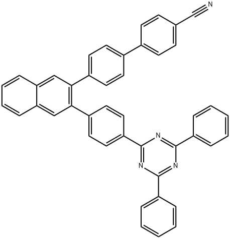 [1,1'-Biphenyl]-4-carbonitrile, 4'-[3-[4-(4,6-diphenyl-1,3,5-triazin-2-yl)phenyl]-2-naphthalenyl]- Structure