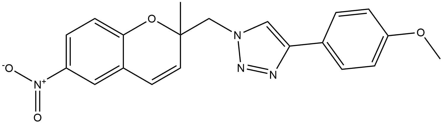 4-(4-Methoxyphenyl)-1-[(2-methyl-6-nitro-2H-1-benzopyran-2-yl)methyl]-1H-1,2,3-triazole Structure