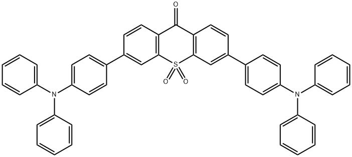 9H-Thioxanthen-9-one, 3,6-bis[4-(diphenylamino)phenyl]-, 10,10-dioxide Structure