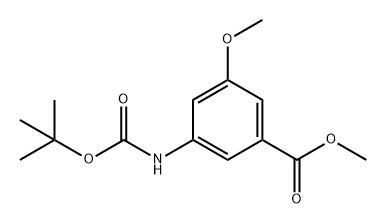 Benzoic acid, 3-[[(1,1-dimethylethoxy)carbonyl]amino]-5-methoxy-, methyl ester Structure