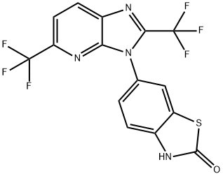 2(3H)-Benzothiazolone, 6-[2,5-bis(trifluoromethyl)-3H-imidazo[4,5-b]pyridin-3-yl]- Structure