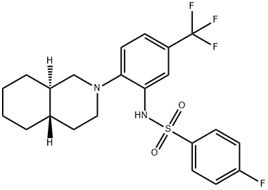 4-Fluoro-N-[2-[(4aS,8aR)-octahydro-2(1H)-isoquinolinyl]-5-(trifluoromethyl)phenyl]benzenesulfonamide Structure