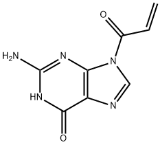 6H-Purin-6-one, 2-amino-1,9-dihydro-9-(1-oxo-2-propen-1-yl)- 구조식 이미지