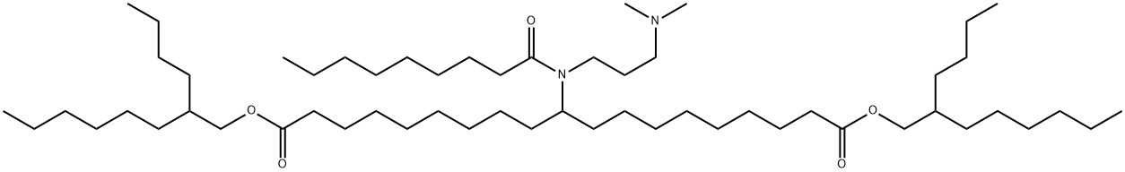 Nonadecanedioic acid, 10-[[3-(dimethylamino)propyl](1-oxononyl)amino]-, 1,19-bis(2-butyloctyl) ester 구조식 이미지