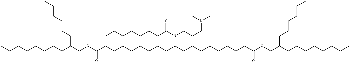 1,19-Bis(2-hexyldecyl)10-[[3-(dimethylamino)propyl](1-oxooctyl)amino]nonadecanedioate Structure