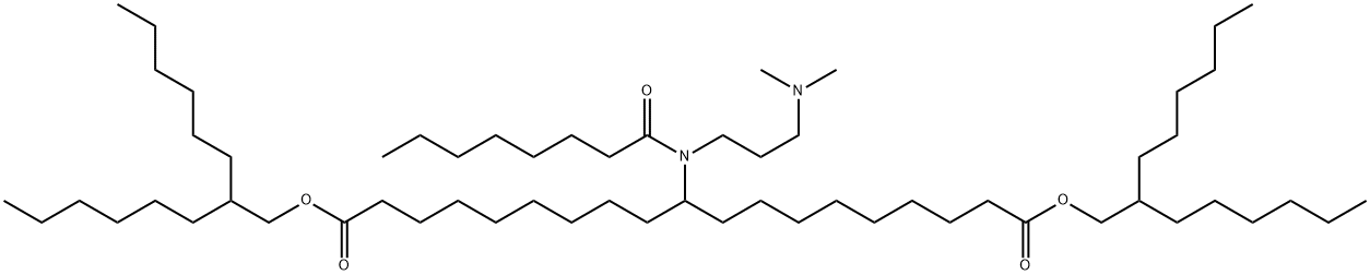 nonadecanedioic acid,10-[[3-(dimethylamino)propyl](1-oxooctyl)amino]-,1,19-bis(2-hexyloctyl) ester Structure