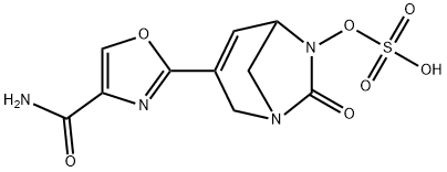 Sulfuric acid, mono[3-[4-(aminocarbonyl)-2-oxazolyl]-7-oxo-1,6-diazabicyclo[3.2.1]oct-3-en-6-yl] ester Structure