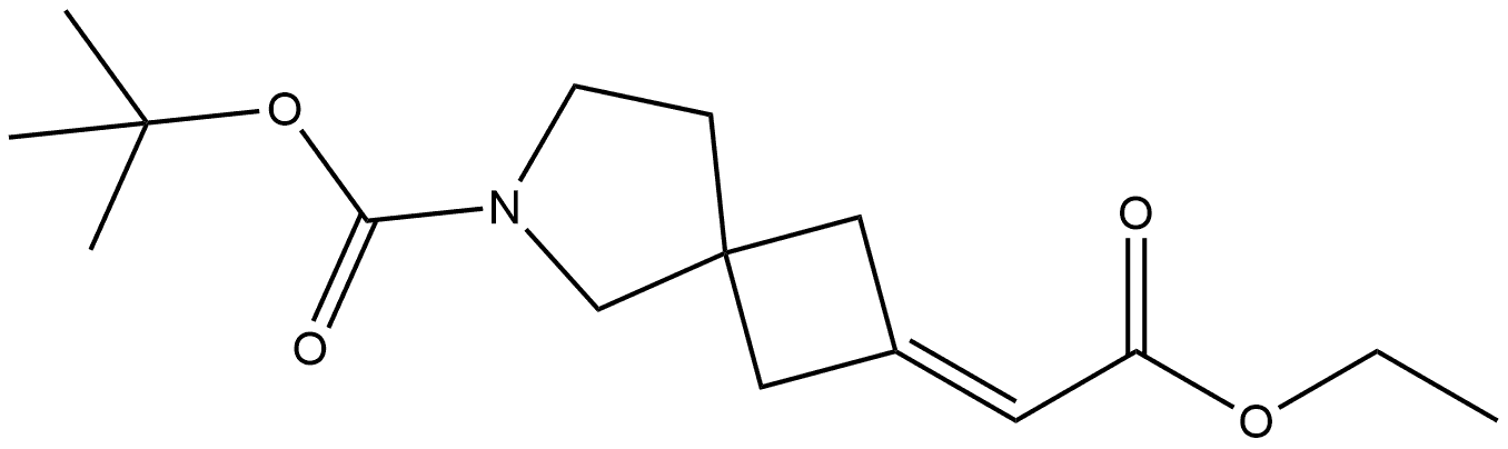 1,1-Dimethylethyl 2-(2-ethoxy-2-oxoethylidene)-6-azaspiro[3.4]octane-6-carboxylate Structure