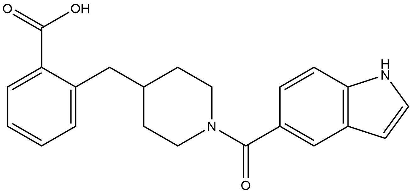 2-[[1-(1H-Indol-5-ylcarbonyl)-4-piperidinyl]methyl]benzoic acid 구조식 이미지