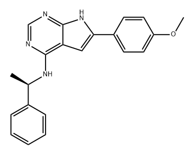 7H-Pyrrolo[2,3-d]pyrimidin-4-amine, 6-(4-methoxyphenyl)-N-[(1R)-1-phenylethyl]- Structure