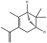 Bicyclo[3.1.1]hept-2-ene, 2,6,6-trimethyl-3-(1-methylethenyl)-, (1R,5R)- 구조식 이미지