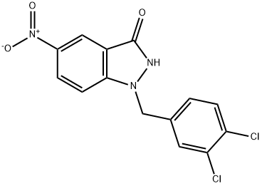 3H-Indazol-3-one, 1-[(3,4-dichlorophenyl)methyl]-1,2-dihydro-5-nitro- Structure