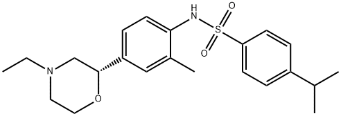 Benzenesulfonamide, N-[4-[(2S)-4-ethyl-2-morpholinyl]-2-methylphenyl]-4-(1-methylethyl)- Structure