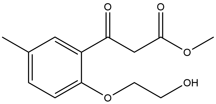 Benzenepropanoic acid, 2-(2-hydroxyethoxy)-5-methyl-β-oxo-, methyl ester Structure