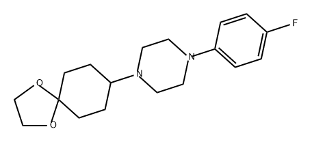 Piperazine, 1-(1,4-dioxaspiro[4.5]dec-8-yl)-4-(4-fluorophenyl)- Structure