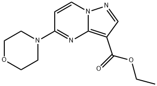 Pyrazolo[1,5-a]pyrimidine-3-carboxylic acid, 5-(4-morpholinyl)-, ethyl ester 구조식 이미지