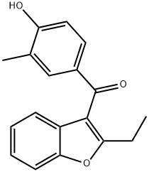 (2-Ethyl-3-benzofuranyl)(4-hydroxy-3-methylphenyl)methanone Structure