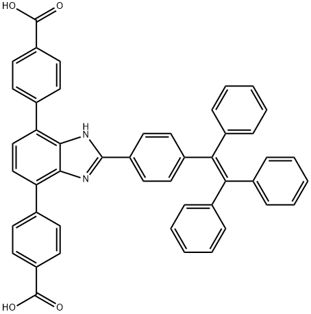 Benzoic acid, 4-[4-(4-carboxyphenyl)-2-[4-(1,2,2-triphenylethenyl)phenyl]-1H-benzimidazol-7-yl]- Structure