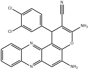 1H-Pyrano[3,2-a]phenazine-2-carbonitrile, 3,5-diamino-1-(3,4-dichlorophenyl)- Structure