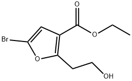 3-Furancarboxylic acid, 5-bromo-2-(2-hydroxyethyl)-, ethyl ester Structure