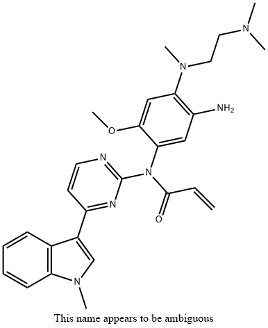 2-Propenamide, N-[5-amino-4-[[2-(dimethylamino)ethyl]methylamino]-2-methoxyphenyl]-N-[4-(1-methyl-1H-indol-3-yl)-2-pyrimidinyl]- Structure