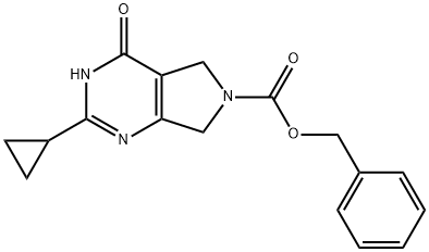 Benzyl 2-cyclopropyl-4-oxo-5,7-dihydro-3H-pyrrolo[3,4-d]pyrimidine-6(4H)-carboxylate 구조식 이미지
