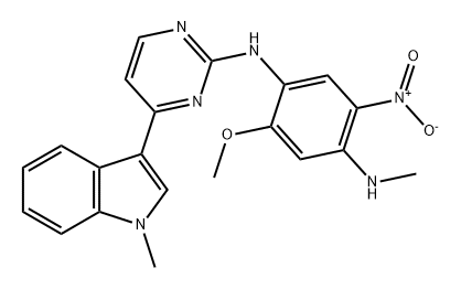 1,4-Benzenediamine, 2-methoxy-N4-methyl-N1-[4-(1-methyl-1H-indol-3-yl)-2-pyrimidinyl]-5-nitro- Structure