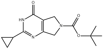tert-Butyl 2-cyclopropyl-4-oxo-5,7-dihydro-3H-pyrrolo[3,4-d]pyrimidine-6(4H)-carboxylate Structure