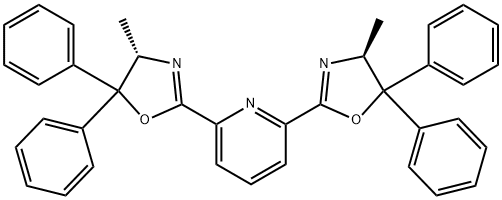 Pyridine, 2,6-bis[(4S)-4,5-dihydro-4-methyl-5,5-diphenyl-2-oxazolyl]- Structure