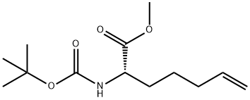 6-Heptenoic acid, 2-[[(1,1-dimethylethoxy)carbonyl]amino]-, methyl ester, (2S)- Structure