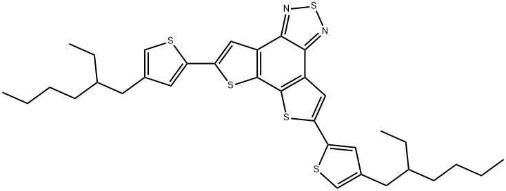 Dithieno[3,2-e:2',3'-g]-2,1,3-benzothiadiazole, 5,8-bis[4-(2-ethylhexyl)-2-thienyl]- Structure