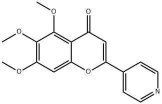 4H-1-Benzopyran-4-one, 5,6,7-trimethoxy-2-(4-pyridinyl)- Structure