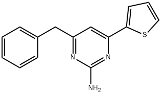 2-Pyrimidinamine, 4-(phenylmethyl)-6-(2-thienyl)- Structure