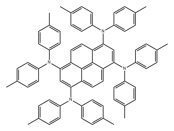 1,3,6,8-Pyrenetetramine, N1,N1,N3,N3,N6,N6,N8,N8-octakis(4-methylphenyl)- Structure