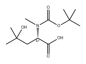 (S)-2-((tert-Butoxycarbonyl)(methyl)amino)-4-hydroxy-4-methylpentanoic acid Structure