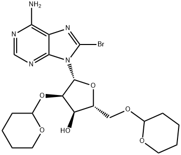 Adenosine,8-bromo-2",5-bis-O-(tetrahydro-2H-pyran-2-yl)-(9CI) Structure