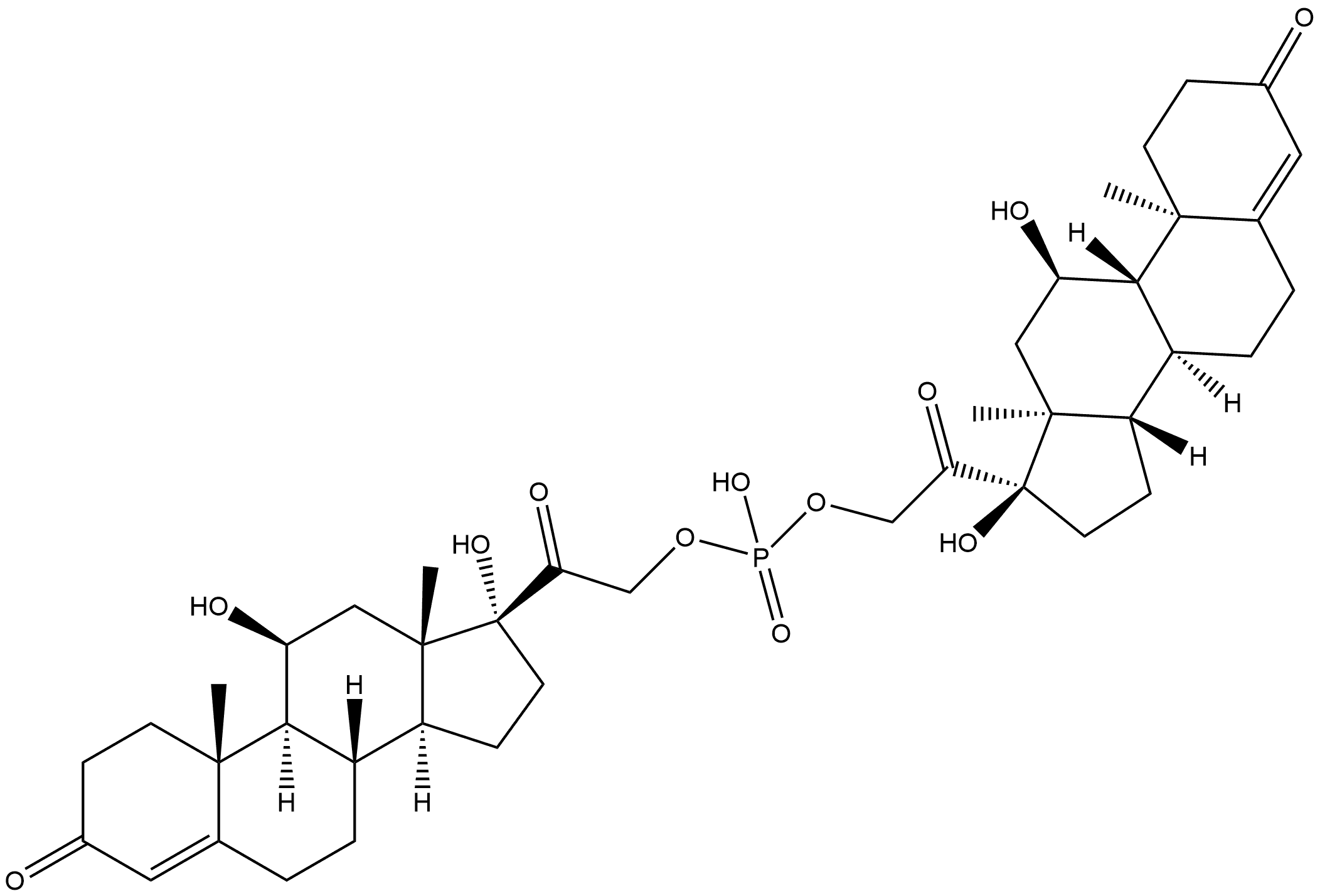 Pregn-4-ene-3,20-dione, 21,21'-[phosphinicobis(oxy)]bis[11,17-dihydroxy-, (11β)-(11'β)- (9CI) Structure