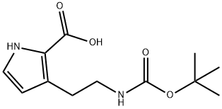 1H-Pyrrole-2-carboxylic acid, 3-[2-[[(1,1-dimethylethoxy)carbonyl]amino]ethyl]- 구조식 이미지