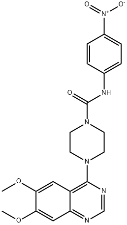 1-Piperazinecarboxamide, 4-(6,7-dimethoxy-4-quinazolinyl)-N-(4-nitrophenyl)- Structure