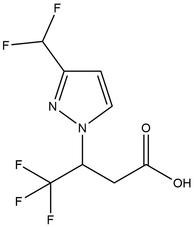 3-[3-(difluoromethyl)-1H-pyrazol-1-yl]-4,4,4-trifluorobutanoic acid 구조식 이미지