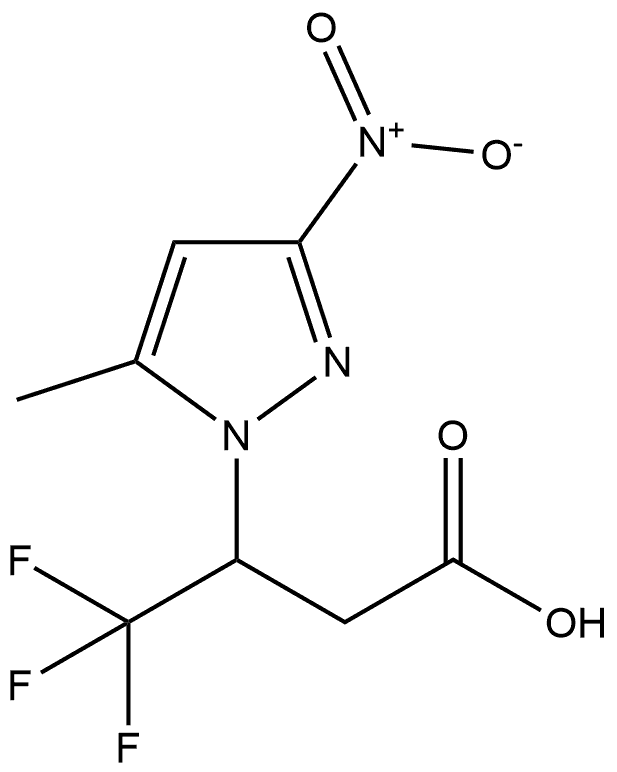 4,4,4-trifluoro-3-(5-methyl-3-nitro-1H-pyrazol-1-yl)butanoic acid Structure