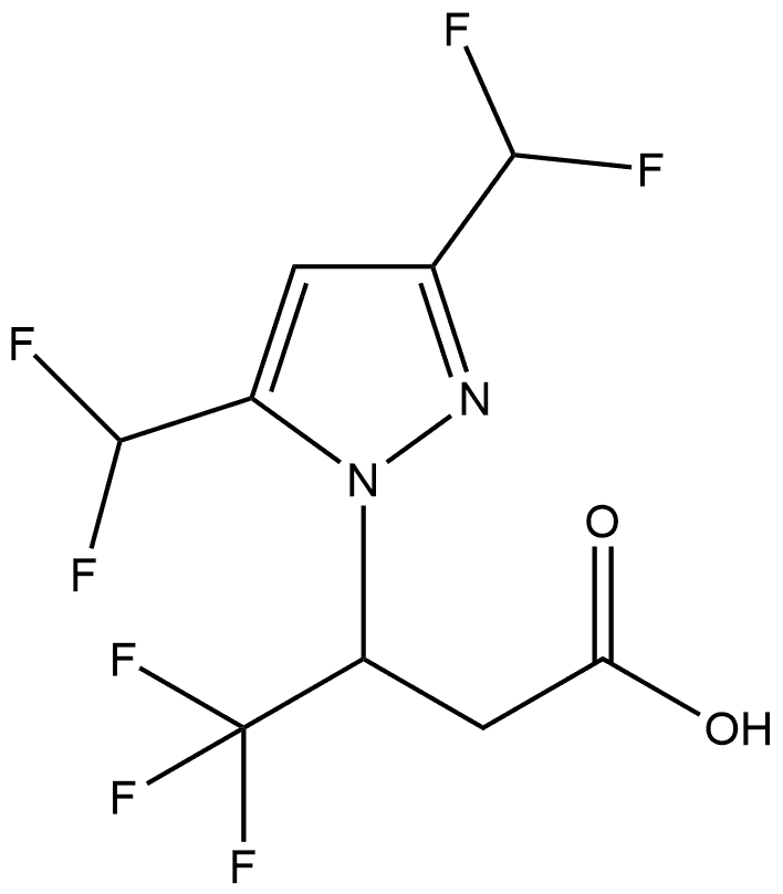 3-[3,5-bis(difluoromethyl)-1H-pyrazol-1-yl]-4,4,4-trifluorobutanoic acid Structure