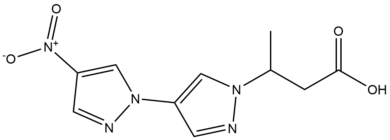 3-(4-nitro-1'H-1,4'-bipyrazol-1'-yl)butanoic acid Structure