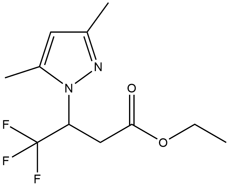 ethyl 3-(3,5-dimethyl-1H-pyrazol-1-yl)-4,4,4-trifluorobutanoate Structure