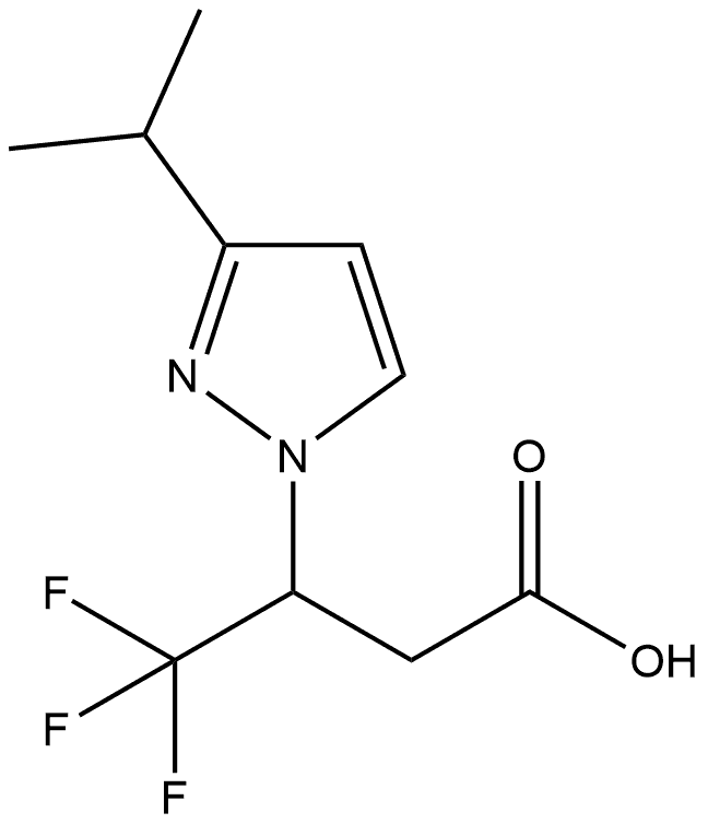 4,4,4-trifluoro-3-(3-isopropyl-1H-pyrazol-1-yl)butanoic acid Structure